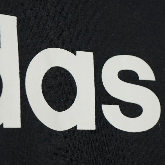 Adidas Black Three Stripe Hoodie Minimalist Street Wear Athletic Pullover Top - Picture 3 of 10